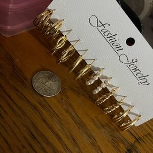 Gold Hoop and Pearl Earring Set